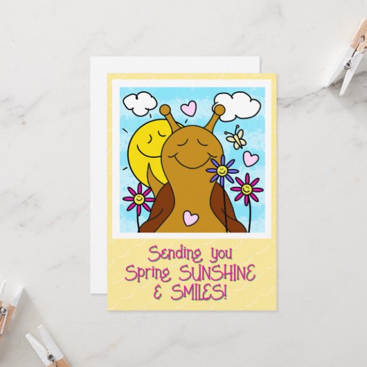 Carte Mignonette Envoi Sourires Printemps | Salutation (Devant/Arrière en situation)