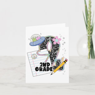 Carte Mignonne 2e Année Retour À L'École Étudiant Seco