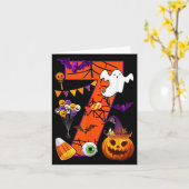Carte Mignonne 7 ans 7e anniversaire Ghost Happy Hallowe (Fleur jaune)
