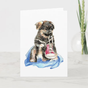Carte Mignonne Allemand Berger Pup, Chien, Animal animal