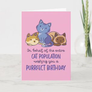 Carte Mignonne Amoureux des chats Purrfect Anniversaire 