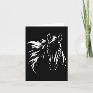 Carte Mignonne & Elégant Cheval Silhouette Art Pour