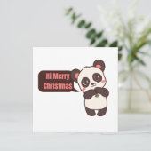 Carte mignonne animal amical panda joyeux noël panda (Debout devant)