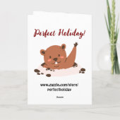 Carte Mignonne avec Casquette Joyeux Jour de marmotte et (Dos)