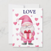 carte mignonne avec un gnome rose de dessin animé  (Devant)