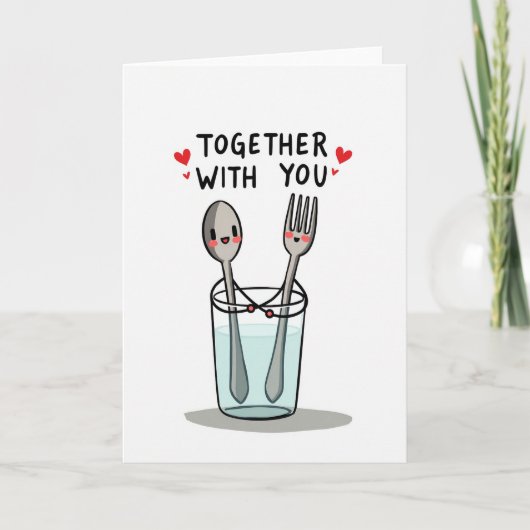 Carte mignonne avec vous (Devant)