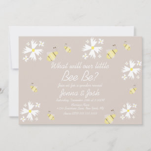 Carte Mignonne Bee Daisy Floral Genre Révéler Tons Terre