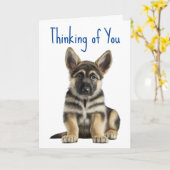 Carte Mignonne Berger Allemand Chien Chien Chien Qui Pen (Fleur jaune)