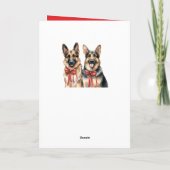 Carte Mignonne berger allemand Chien chiot Joyeux Noël (Dos)