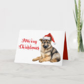 Carte Mignonne berger allemand Chien chiot Joyeux Noël (Devant)
