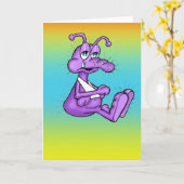 Carte Mignonne Bogue Insecte S'en sortir (Fleur jaune)