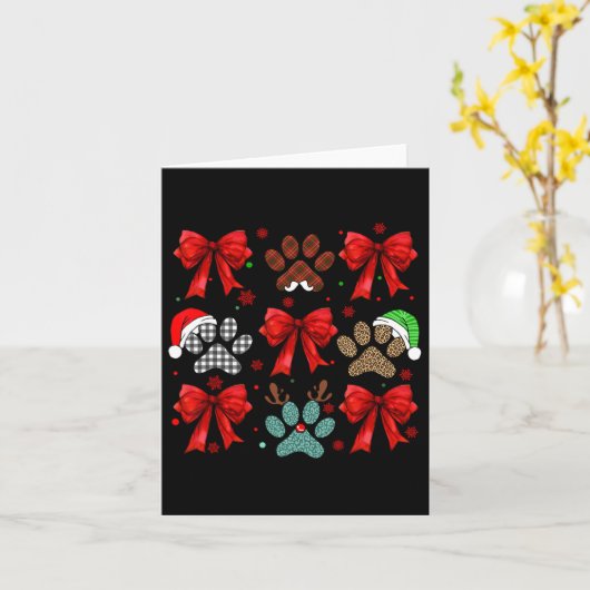 Carte Mignonne Bow Coquette Chien Paw Chien Maman Papa J (Fleur jaune)