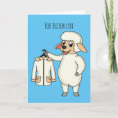 Carte Mignonne brebis avec blouson (Devant)