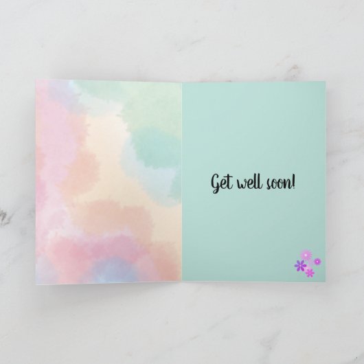 Carte Mignonne Chat Snuggle Time Get Well (Intérieur)