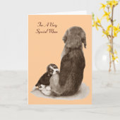 Carte mignonne chiot beagle chiot mignonne (Fleur jaune)