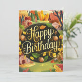 Carte Mignonne Citrouille feuille d'érable automne autom (Debout devant)