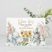 Carte Mignonne conduite de masque de covid animal par bé (Debout devant)