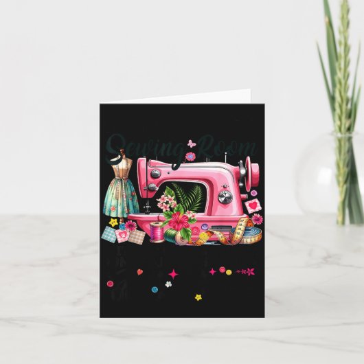 Carte Mignonne Couturière de Patchwork Brodeuse se Dirig (Devant)