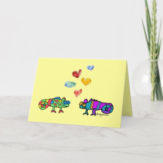 Carte mignonne d'amour de lézard (Devant)