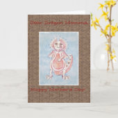 Carte mignonne de dragon du jour de mère (Fleur jaune)