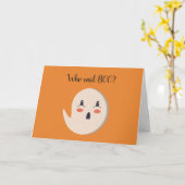 Carte mignonne de Halloween de fantôme (Fleur jaune)