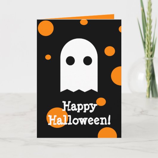 Carte mignonne de Halloween de fantôme pour des (Devant)