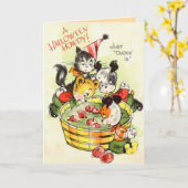 Carte mignonne de Halloween d'enfants (Fleur jaune)