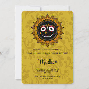 Carte mignonne de Krishna pour anniversaire - Art 