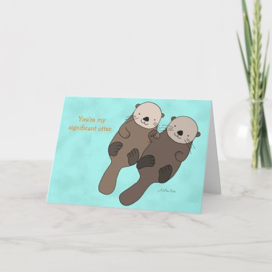 Carte mignonne de loutre je t'aime ma loutre (Devant)