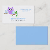 Carte mignonne de maman de hiboux (Devant / Derrière)