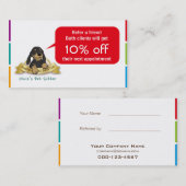 Carte mignonne de référence de chien noir (Devant / Derrière)