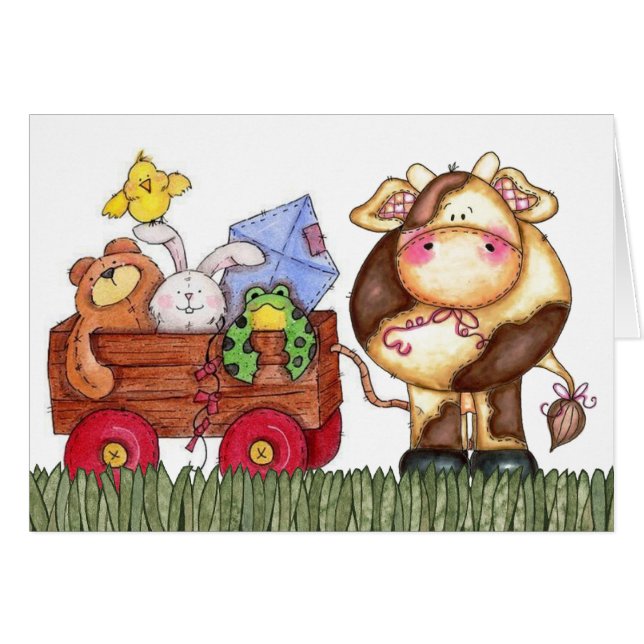 Carte mignonne de vache (Devant horizontal)