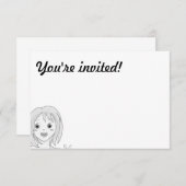 Carte mignonne d'invitation de manga (Devant / Derrière)