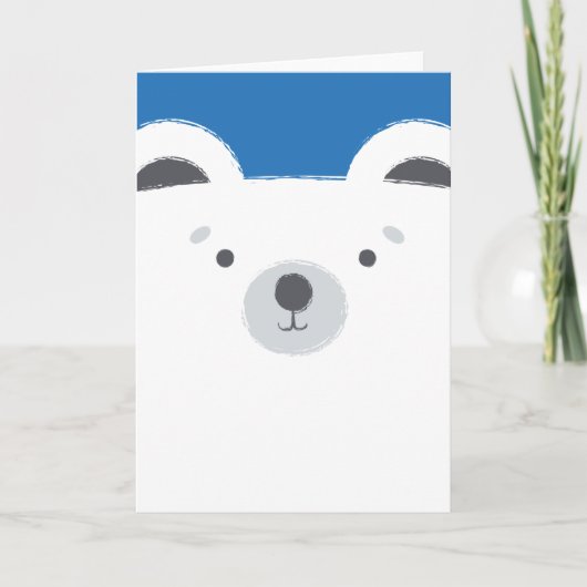 Carte mignonne d'ours blanc (Devant)