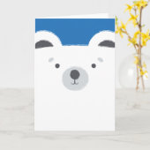 Carte mignonne d'ours blanc (Fleur jaune)