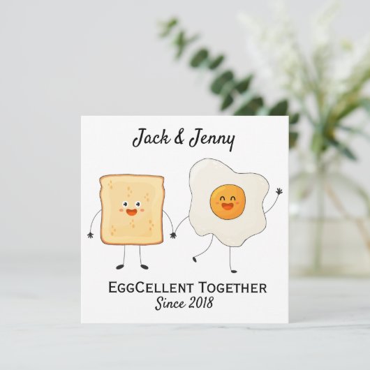 Carte Mignonne Drôle Joyeux Toast Eggcelcelcelcelcate En (Debout devant)