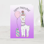 Carte Mignonne Drôle Lama Humour Joyeux anniversaire (Devant)