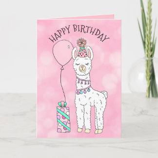 Carte Mignonne Drôle Lama Humour Joyeux anniversaire