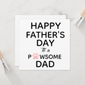 Carte Mignonne du chien à la Fête des pères papa (Devant/Arrière en situation)