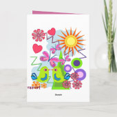 Carte mignonne du jour de mère avec les fleurs de (Dos)