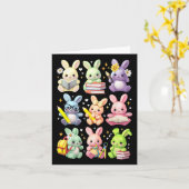 Carte Mignonne Enseignant Lapin Lapin Lecture Bunnies Pâ (Fleur jaune)