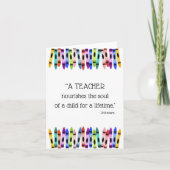 Carte Mignonne Enseignant nourrit l'âme de l'enfant à vi (Devant)