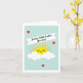 Carte Mignonne Envoie Un Peu De Soleil Penser À Votre Vo (Fleur jaune)