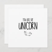 Carte Mignonne et drôle Tu es ma licorne (Devant / Derrière)