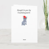Carte Mignonne French Bulldog Puppy Christmas (Dos)
