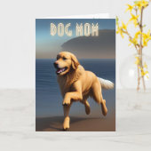 Carte Mignonne Golden Retriever Beach Chien Maman (Fleur jaune)