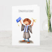 Carte Mignonne Graduate Blue Regalia Graduation (Devant)