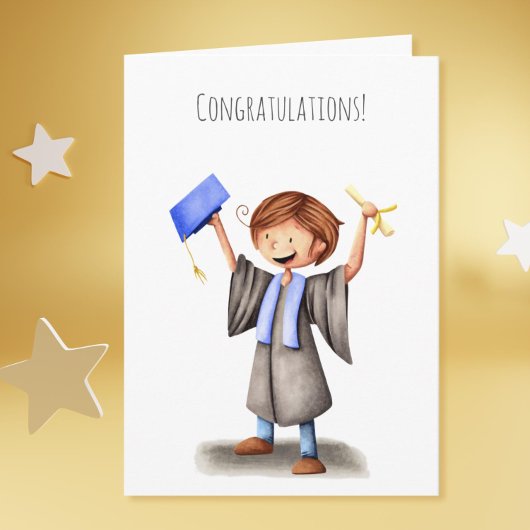 Carte Mignonne Graduate Blue Regalia Graduation