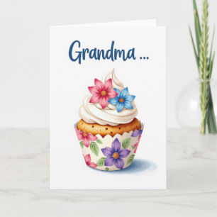 Carte Mignonne Grand-Mère Cupcake