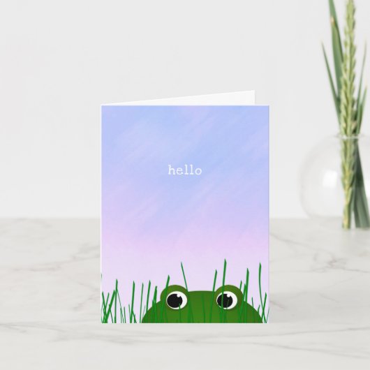Carte mignonne grenouille levrette bonjour simple tu me (Devant)